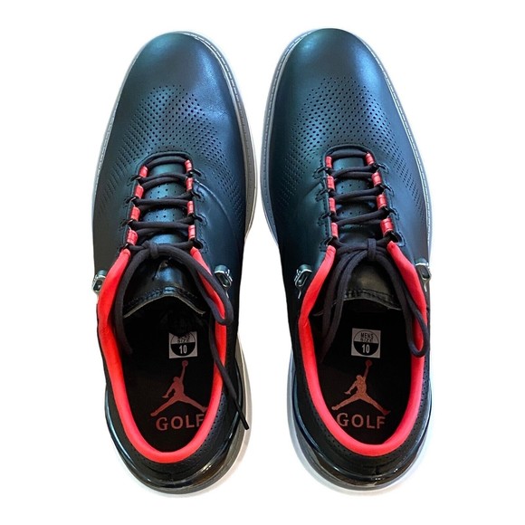 NIKE JORDAN ADG 4 "GOLF CLEATS" BLACK-WHITE-CEMENT GREY SZ 10 [DM0103-015] - Picture 3 of 5